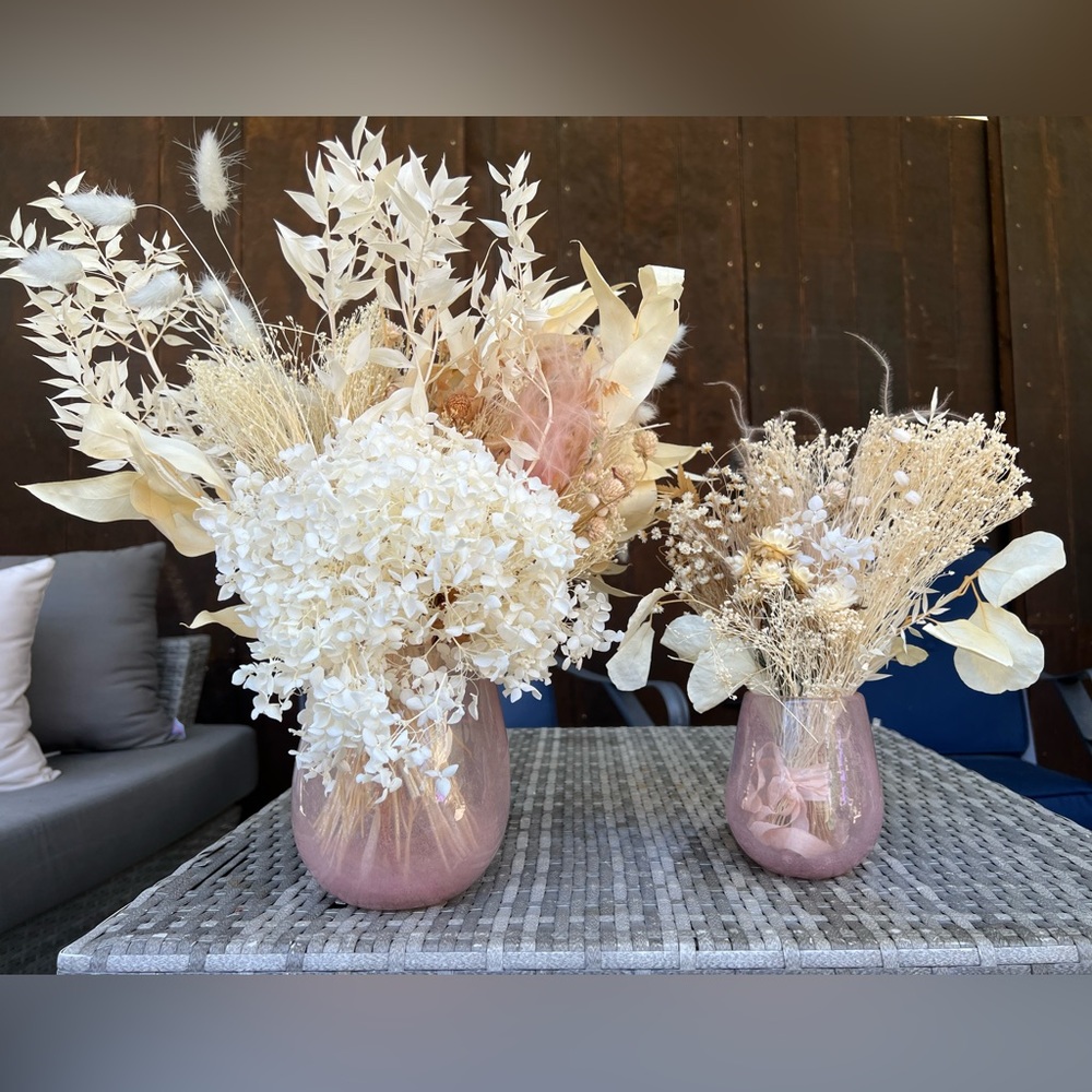 Blush and Champagne Dried/Preserved Flower Bouquet